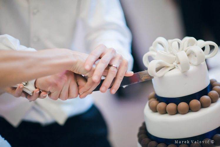cake wedding cutting - braun white