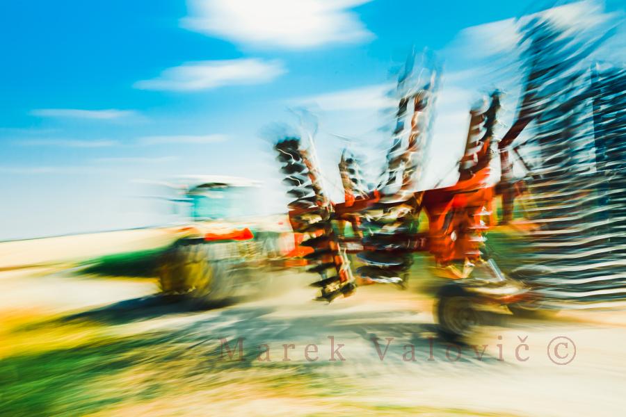 Dancing Tractor going on field | expressive fine art photo ready to print