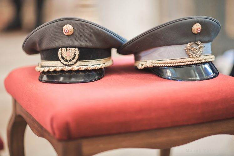 army hats on wedding