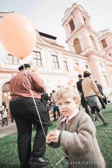 boy with balloon - candid