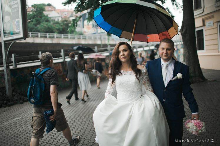 walking in City Center Bratislava - wedding