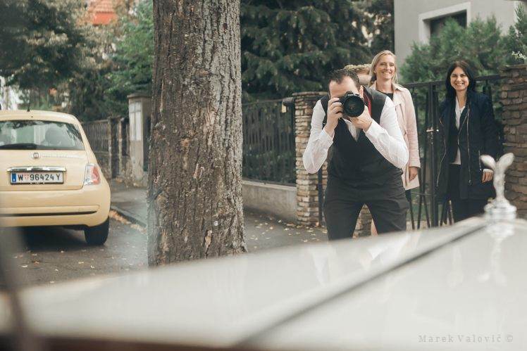 wedding photographer and rolls roice - Vienna Wedding